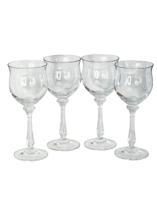 Mikasa Other - 4 Mikasa Ardmore Wine Glasses 7" ribbed stem fine crystal fluted rim Germany